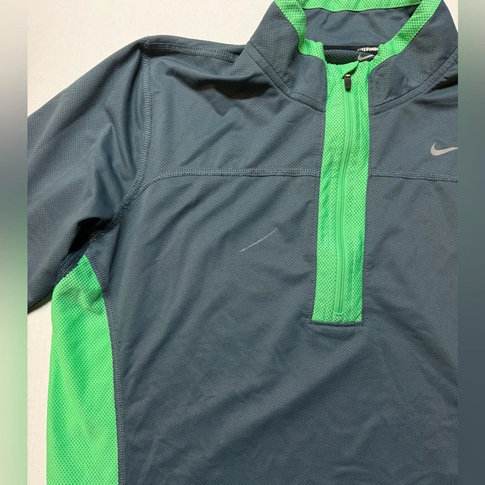 Nike Dri-Fit Dark Grey Green Men’s Large Half Zip Running Jacket